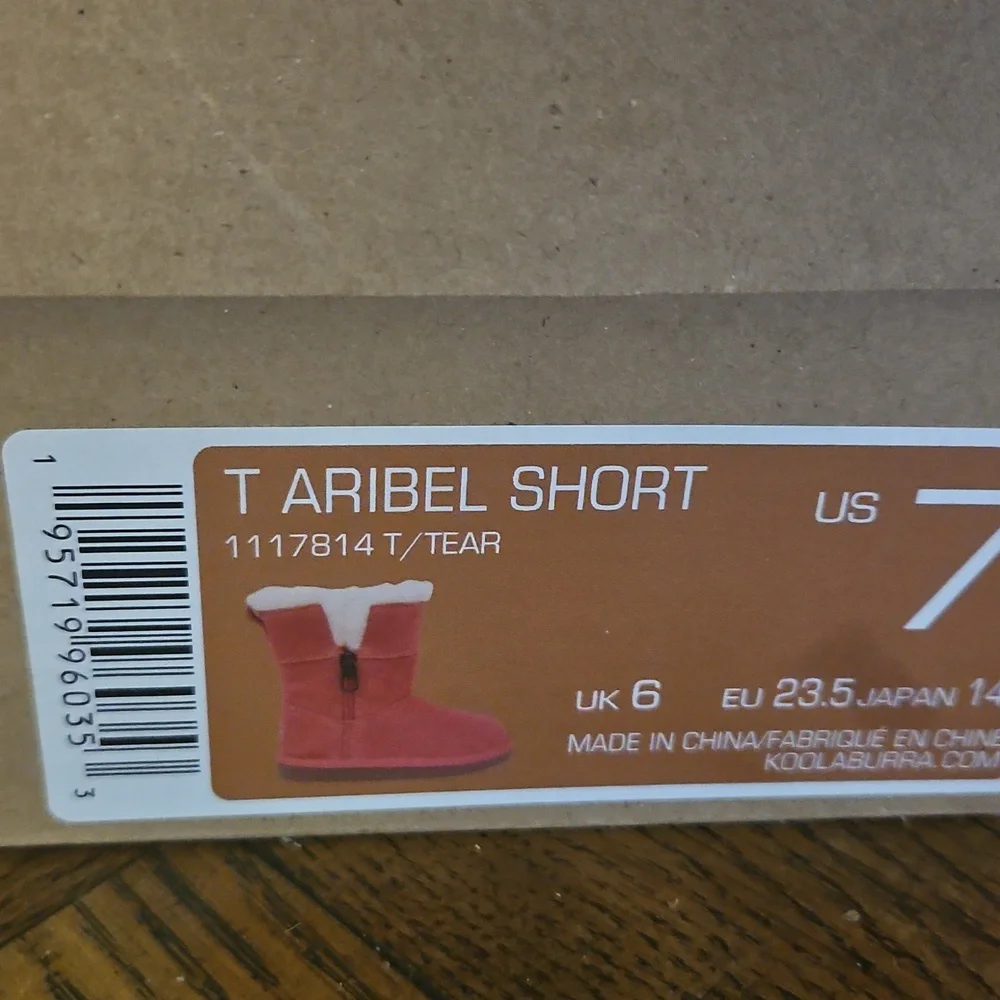 Koolaburra Aribel Short Pink Suede Boots with Faux Fur Lining SZ 7 TODDLER - Picture 6 of 7